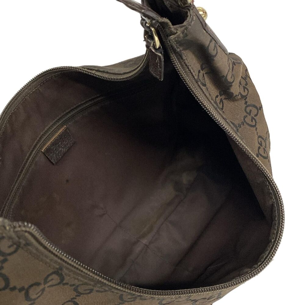 Gucci Interlocking G/GG Shoulder Bag 257292 Dark Brown Black Jacquard Leather - Picture 7 of 15